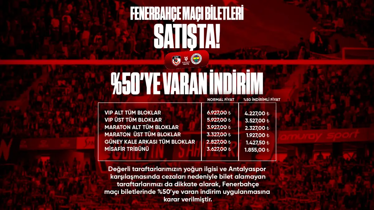 FENERBAHÇE MAÇI BİLETLERİ SATIŞA ÇIKIYOR