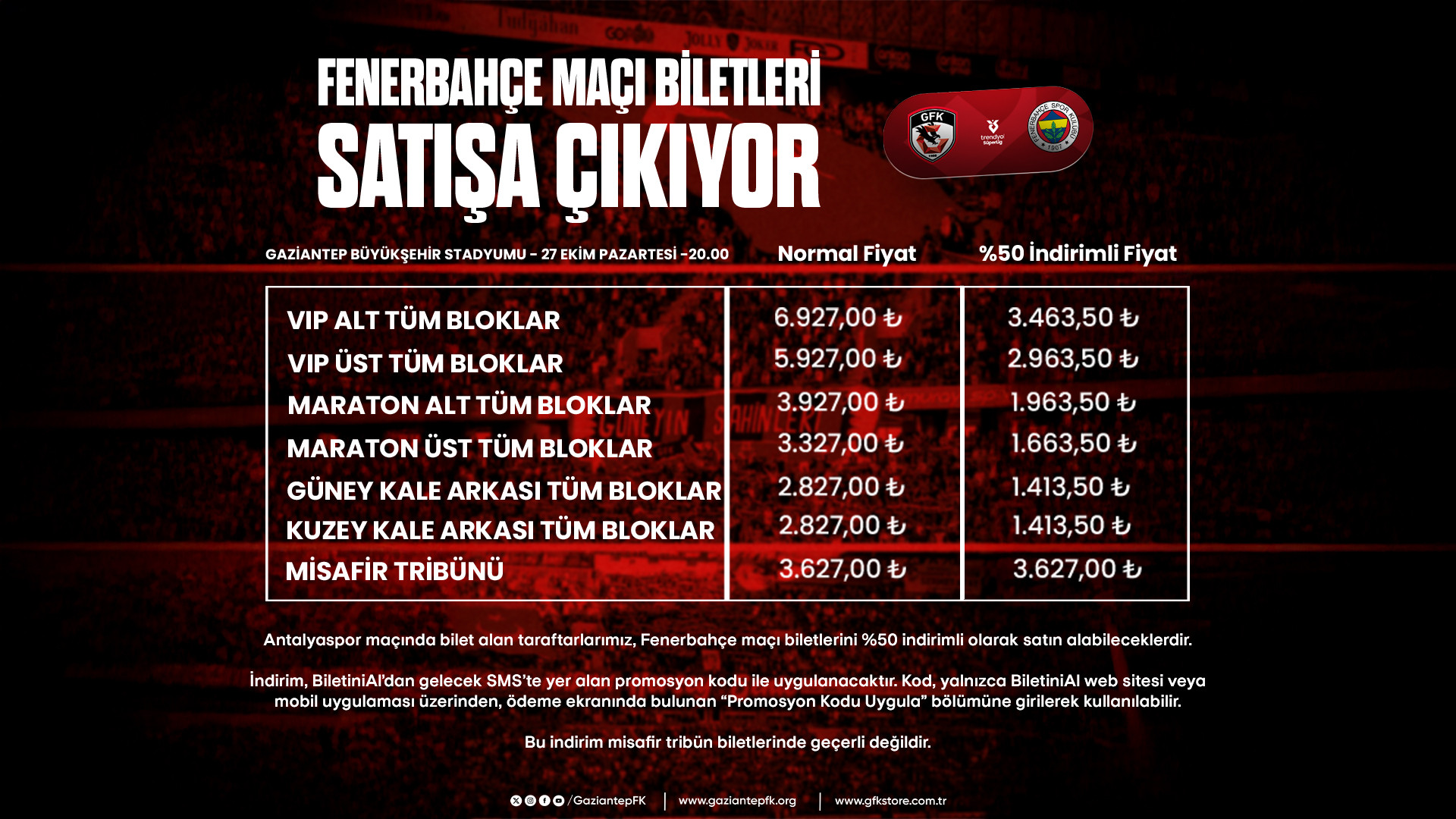 FENERBAHÇE MAÇI BİLETLERİ SATIŞA ÇIKIYOR