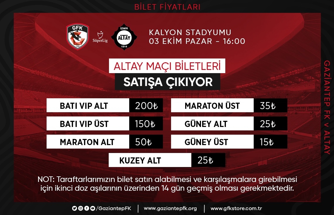 ALTAY MAÇI BİLETLERİ SATIŞTA