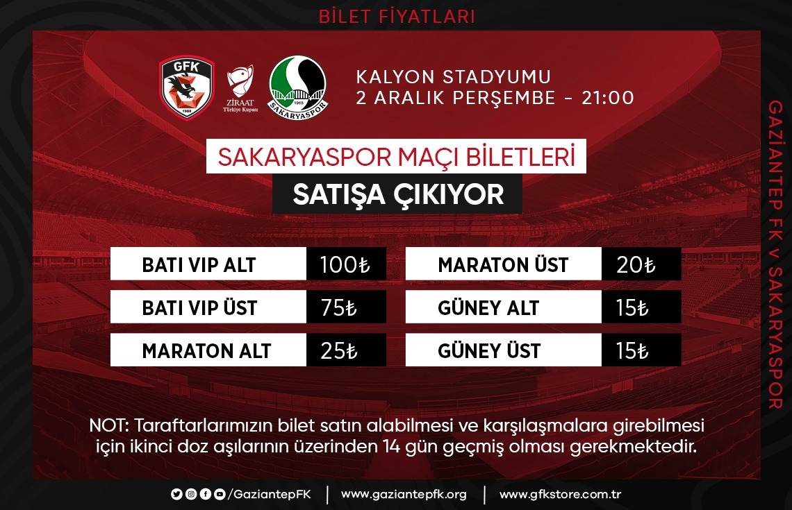 SAKARYASPOR MAÇI BİLETLERİ SATIŞTA