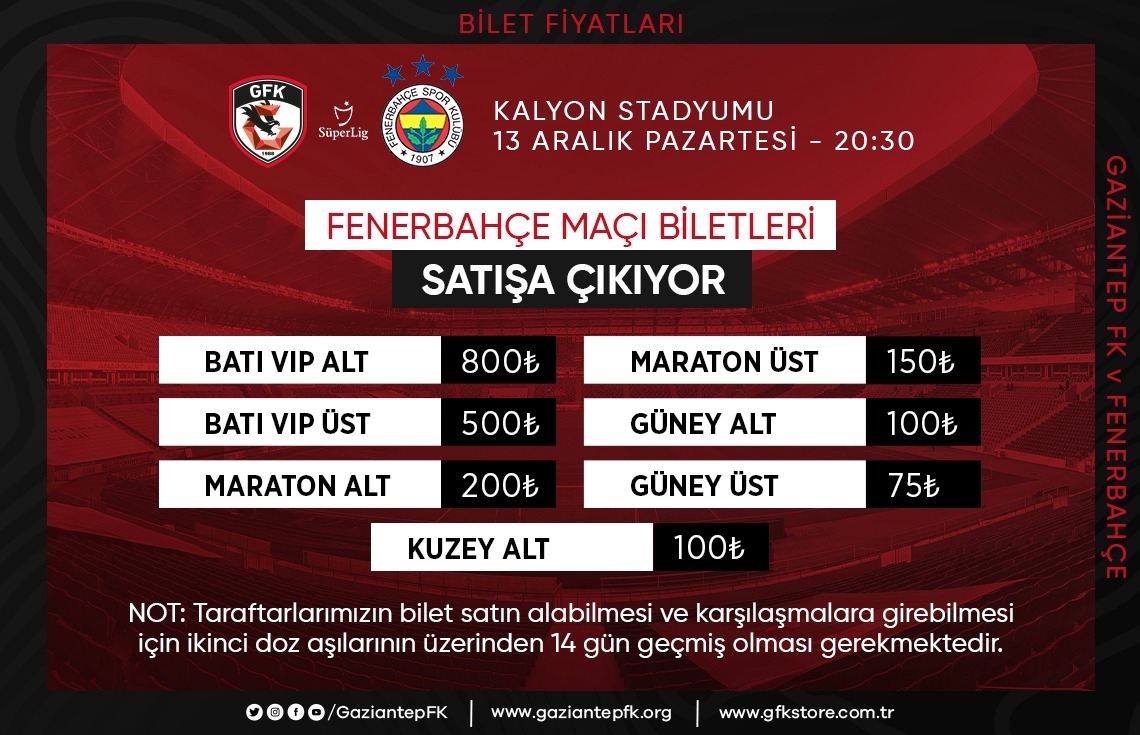 FENERBAHÇE MAÇI BİLETLERİ SATIŞA ÇIKIYOR