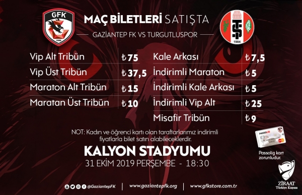 TURGUTLUSPOR MAÇI BİLETLERİ SATIŞTA