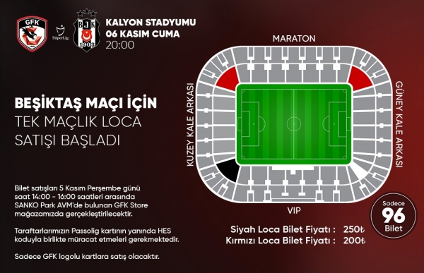 BEŞİKTAŞ MAÇI TEK MAÇLIK LOCA SATIŞLARI BAŞLIYOR